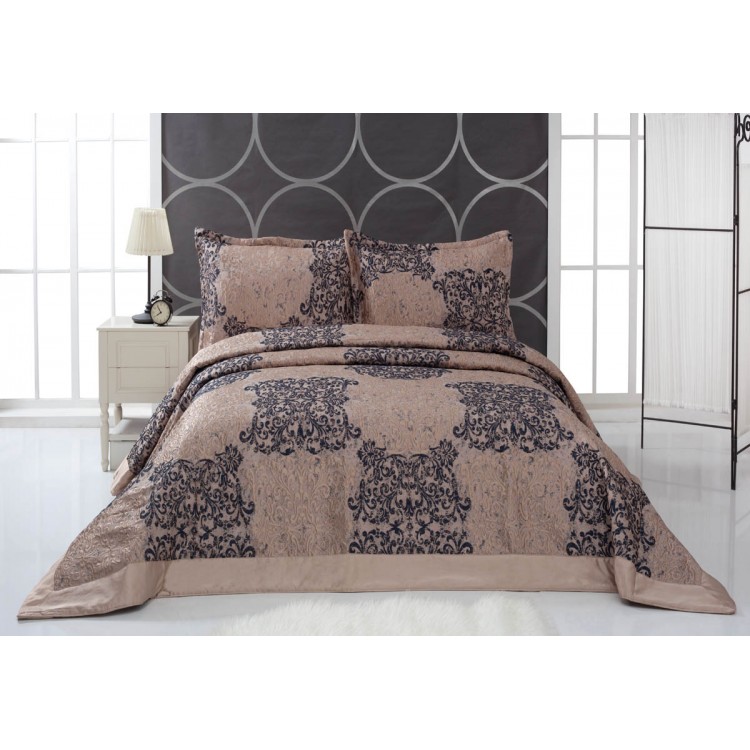 Покрывало жаккард "KARNA" стеганое HARMONIA 260x260 (50x70+5)*2см