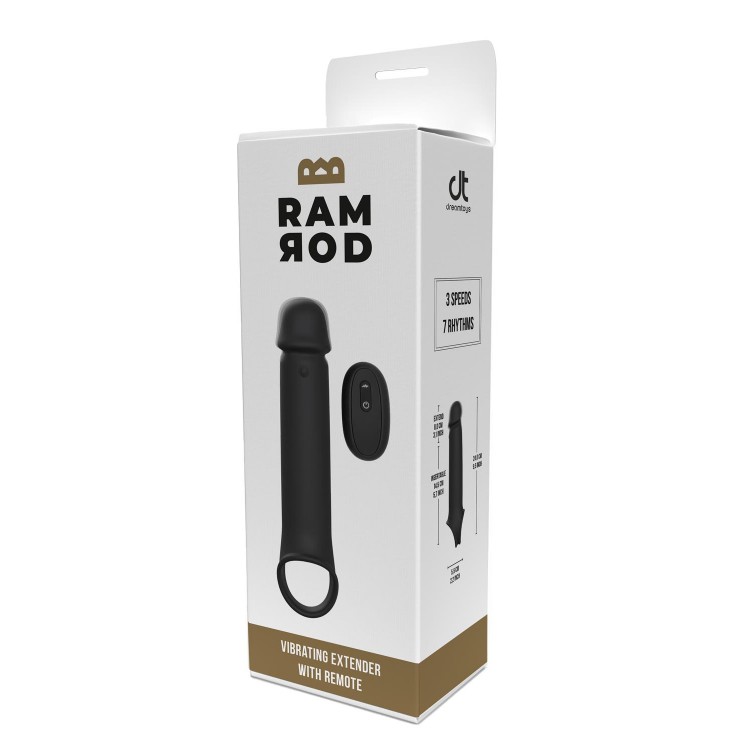 Черная насадка-удлинитель с вибрацией Vibrating Extender With Remote