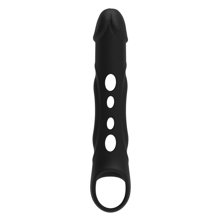 Черная насадка-удлинитель Vibrating Extender With Remote с вибрацией