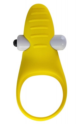 Желтое эрекционное виброкольцо Banana Ring