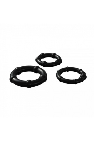 Набор из 3 черных эрекционных колец Babooom Ring Set