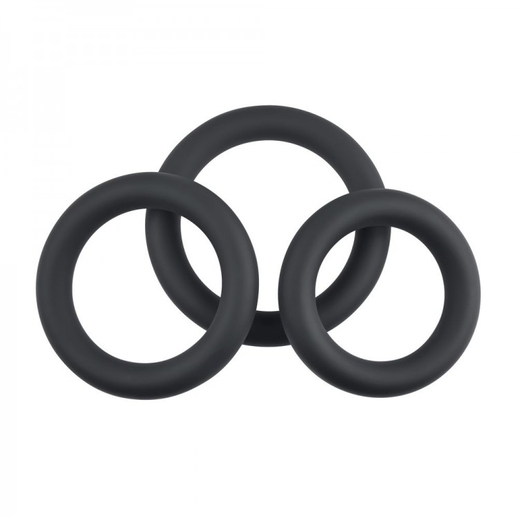 Набор из 3 черных эрекционных колец 3 Ring Circus