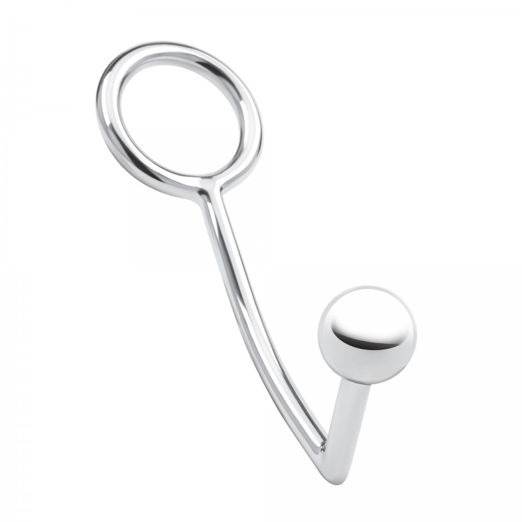 Кольцо на пенис с анальным стимулятором Stainless Steel Anal Hook & Cock Ring