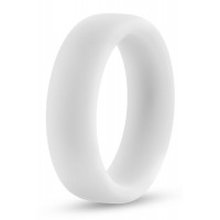 Белое люминесцентное эрекционное кольцо Silicone Glo Cock Ring