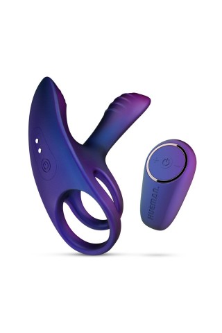 Фиолетовое эрекционное виброкольцо с клиторальной подушечкой Infinity Ignite