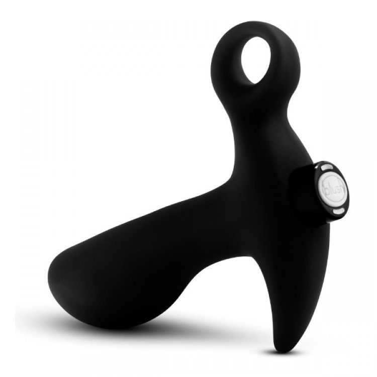 Черный анальный вибратор Silicone Vibrating Prostate Massager 01 - 10,8 см.