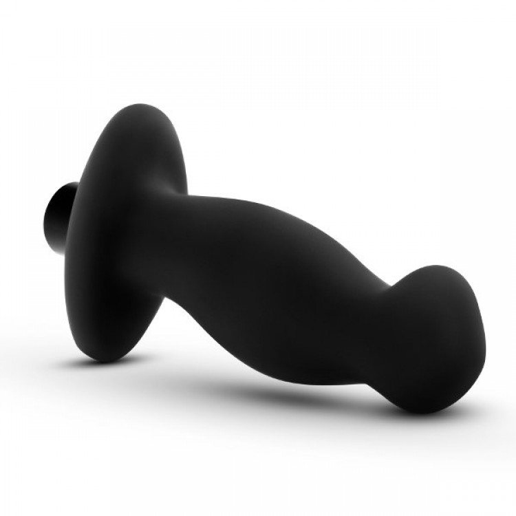 Черный анальный вибромассажёр Silicone Vibrating Prostate Massager 02 - 10,8 см.