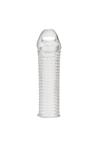 Текстурированная насадка на пенис Clear Textured Penis Enhancing Sleeve Extension - 16,5 см.