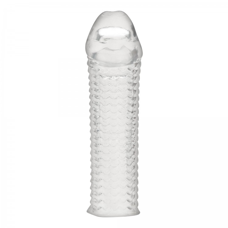 Текстурированная насадка на пенис Clear Textured Penis Enhancing Sleeve Extension - 16,5 см.