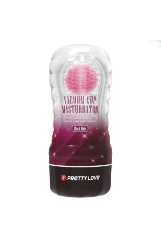 Прозрачный текстурированный мастурбатор Vacuum Cup Masturbator Black Hole