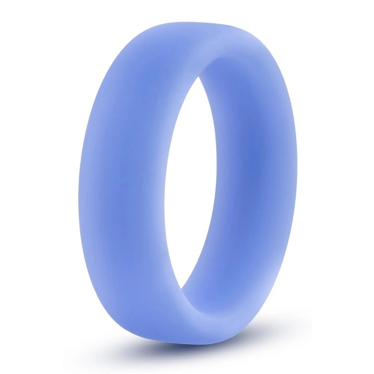 Голубое люминесцентное кольцо Silicone Glo Cock Ring