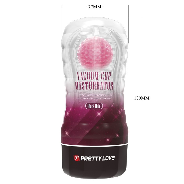 Прозрачный текстурированный мастурбатор Vacuum Cup Masturbator Black Hole