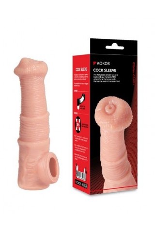 Телесная фантазийная насадка на член Cock Sleeve Size M