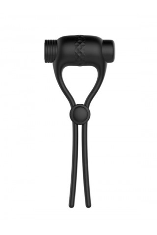 Черное перезаряжаемое эрекционное вибролассо №01 Vibrating Cock Ring