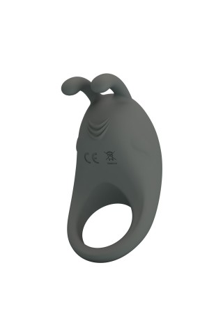Серое эрекционное кольцо с вибрацией Master Ring