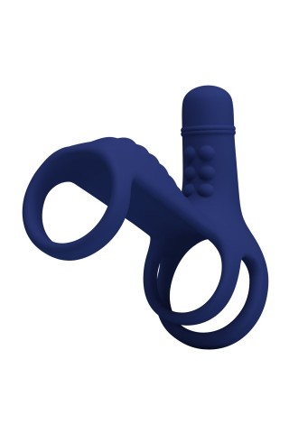 Синяя вибронасадка на пенис Vibrating Penis Sling