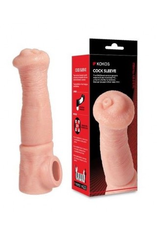 Телесная фантазийная насадка на член Cock Sleeve Size L