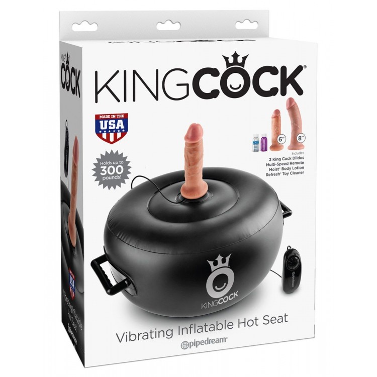 Вибромассажер на воздушной подушке King Cock Vibrating Inflatable Hot Seat с двумя насадками Вибромассажер на воздушной подушке King Cock Vibrating Inflatable Hot Seat с двумя насадками