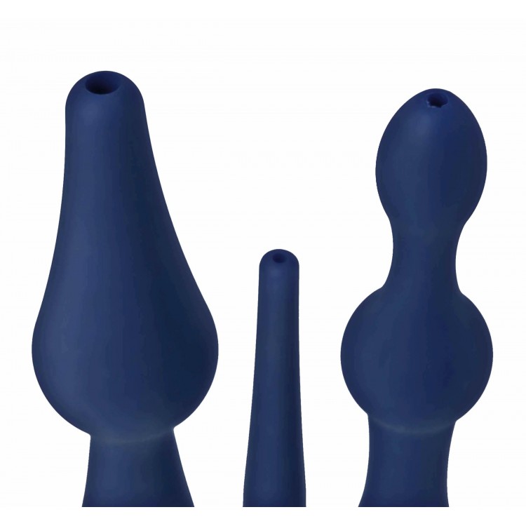 Набор из 3 универсальных насадок для анального душа Universal 3 Piece Silicone Enema Attachment Set