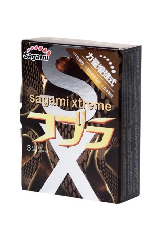 Суженные к основанию презервативы Sagami Xtreme Cobra - 3 шт.