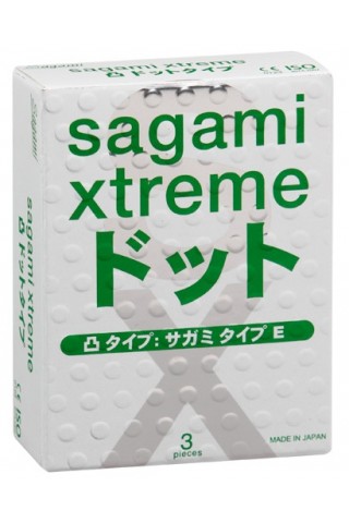 Презервативы Sagami Xtreme Type-E с точками - 3 шт.