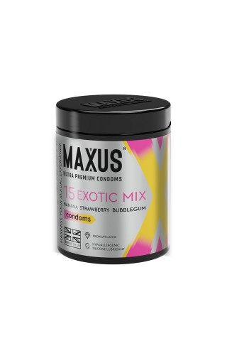 Цветные ароматизированные презервативы MAXUS Exotic Mix - 15 шт.