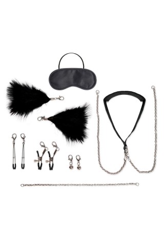 Большой эротический набор из 12 предметов Interchangeable Collar & Nipple Clips Set