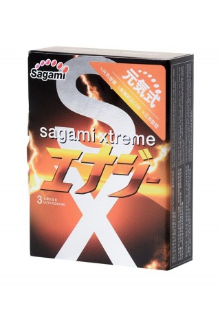 Презервативы Sagami Xtreme Energy с ароматом энергетика - 3 шт.