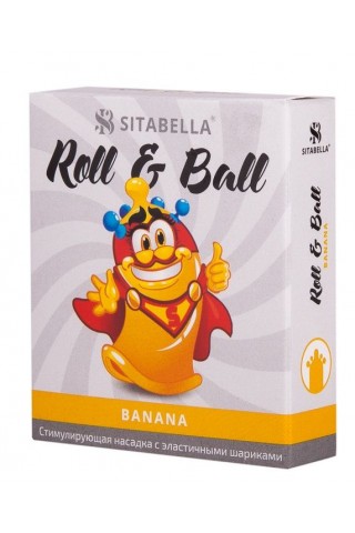 Стимулирующий презерватив-насадка Roll & Ball Banana