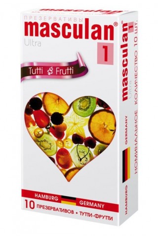 Презервативы Masculan Ultra 1 Tutti-Frutti с фруктовым ароматом - 10 шт.