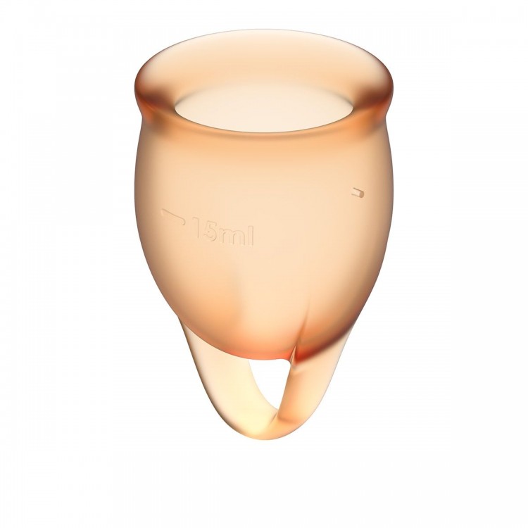 Набор оранжевых менструальных чаш Feel confident Menstrual Cup Набор оранжевых менструальных чаш Feel confident Menstrual Cup