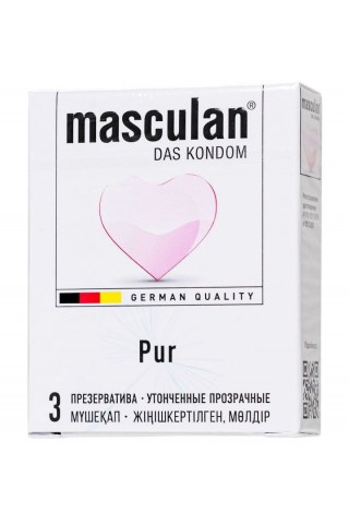 Супертонкие презервативы Masculan Pur - 3 шт.