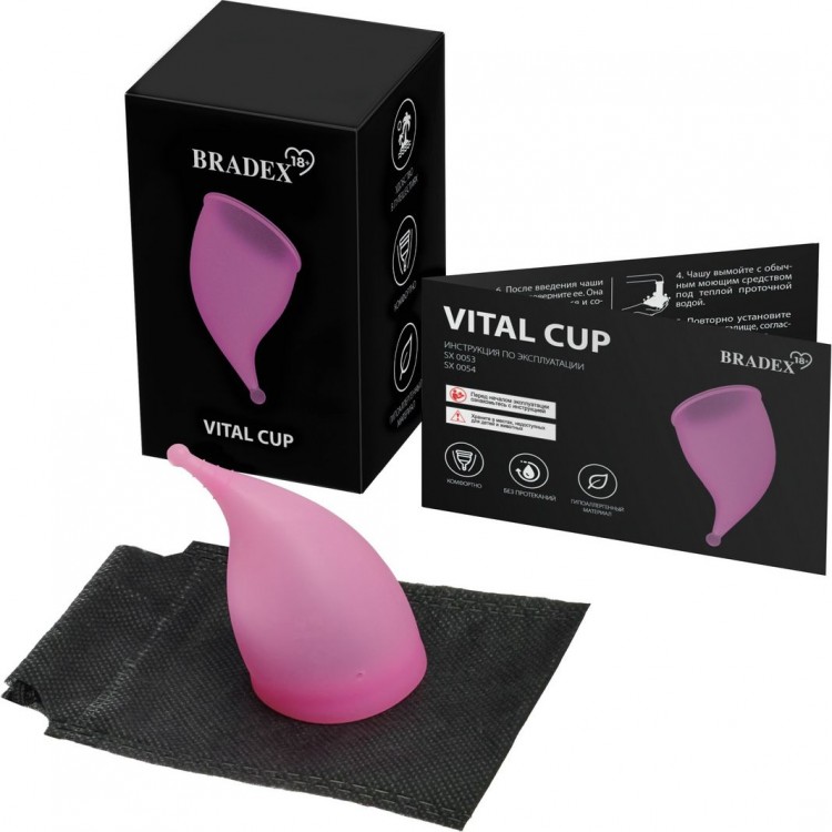 Розовая менструальная чаша Vital Cup L Розовая менструальная чаша Vital Cup L
