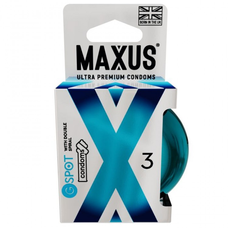 Презервативы Maxus G spot с двойной спиралью - 3 шт.