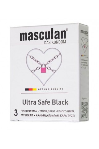 Ультрапрочные презервативы Masculan Ultra Safe Black - 3 шт.