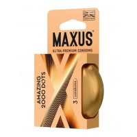 Точечные презервативы MAXUS 2000 Amazing Dots с железным кейсом - 3 шт.