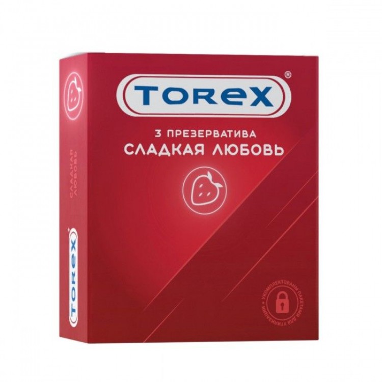 Презервативы Torex "Сладкая любовь" с ароматом клубники - 3 шт.