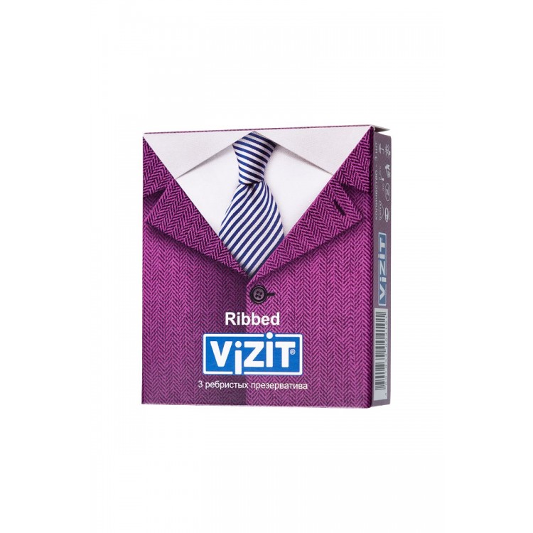 Ребристые презервативы VIZIT Ribbed - 3 шт. Ребристые презервативы VIZIT Ribbed - 3 шт.