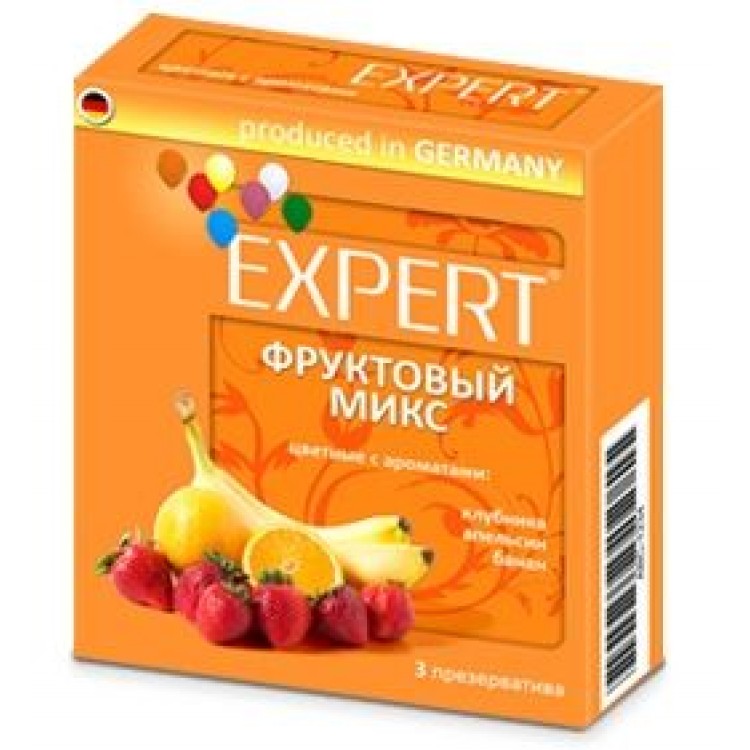Цветные презервативы Expert "Фруктовый микс" - 3 шт.
