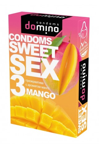 Презервативы для орального секса DOMINO Sweet Sex с ароматом манго - 3 шт.