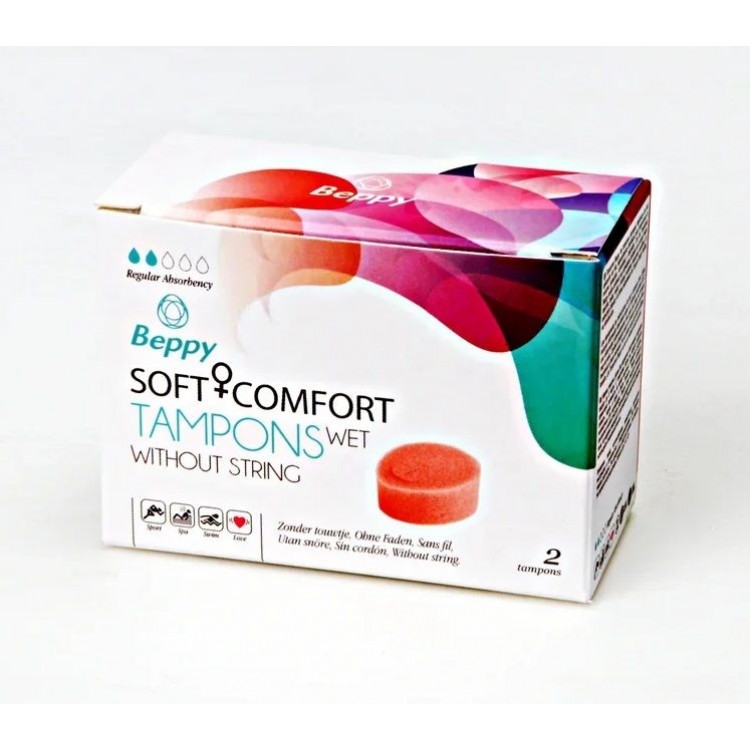 Нежно-розовые тампоны-губки Beppy Tampon Wet - 2 шт.