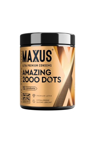 Точечные презервативы MAXUS 2000 Amazing Dots с железным кейсом - 15 шт.