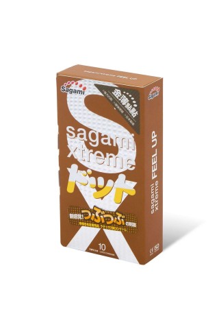 Презервативы Sagami Xtreme Feel Up с точечной текстурой и линиями прилегания - 10 шт.