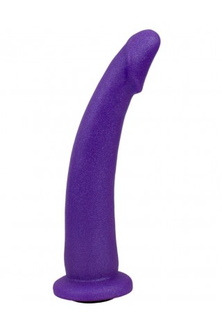 Фиолетовая гладкая изогнутая насадка-плаг - 20 см.