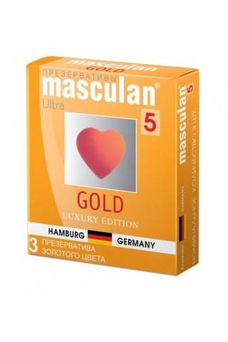 Презервативы Masculan Ultra 5 Gold с ароматом ванили - 3 шт.