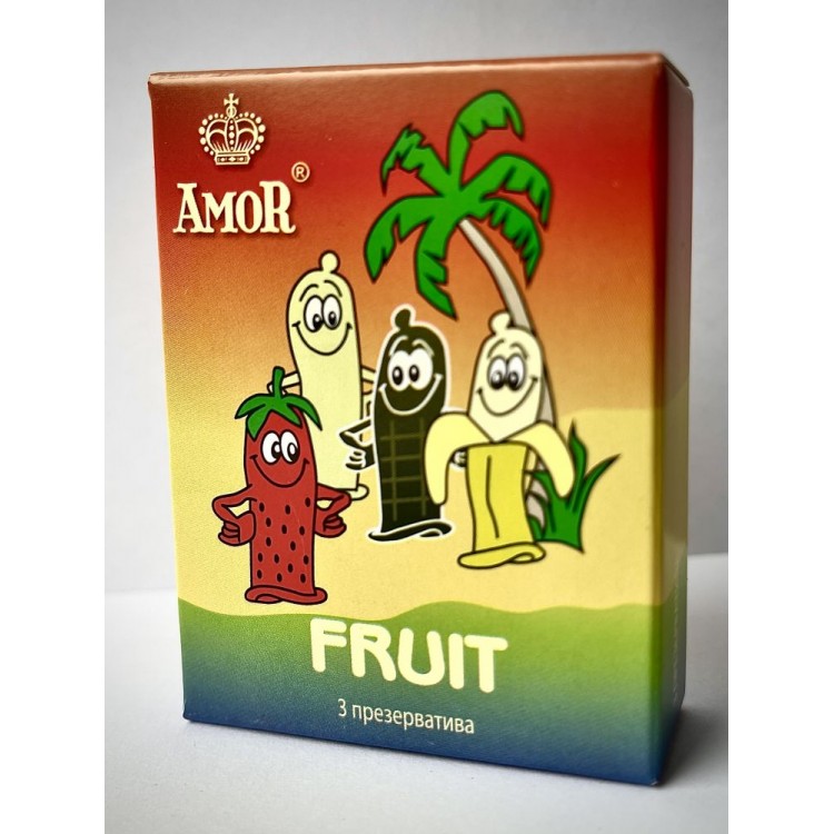 Ароматизированные презервативы AMOR Fruit "Яркая линия" - 3 шт.