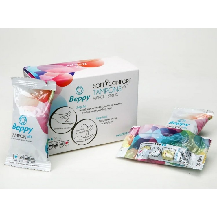 Нежно-розовые тампоны-губки Beppy Tampon Wet - 8 шт.