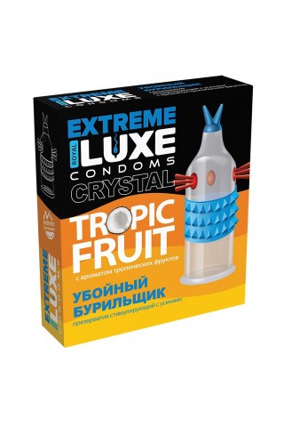 Стимулирующий презерватив "Убойный бурильщик" с ароматом тропических фруктов - 1 шт.