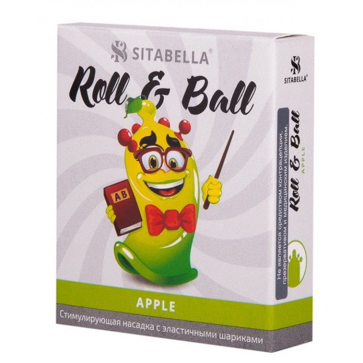 Стимулирующий презерватив-насадка Roll & Ball Apple