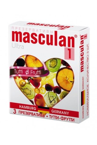 Жёлтые презервативы Masculan Ultra Tutti-Frutti с фруктовым ароматом - 3 шт.